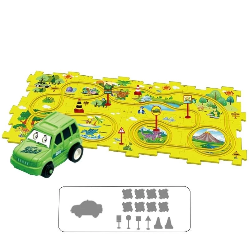 Bộ câu đố xe tập hợp cho bé trai tự làm đường đua xe đồ chơi đồ chơi chơi xe trẻ