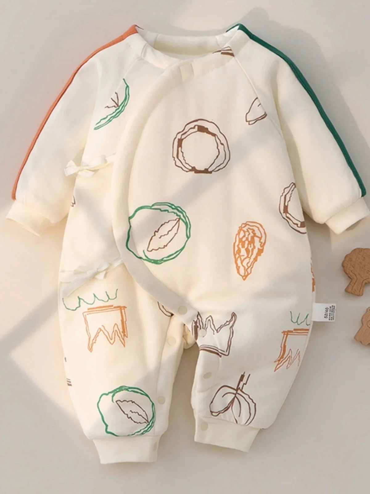 

Хлопковый осенне-зимний комплект для новорожденных: теплый костюм из смесового шелка с длинными рукавами