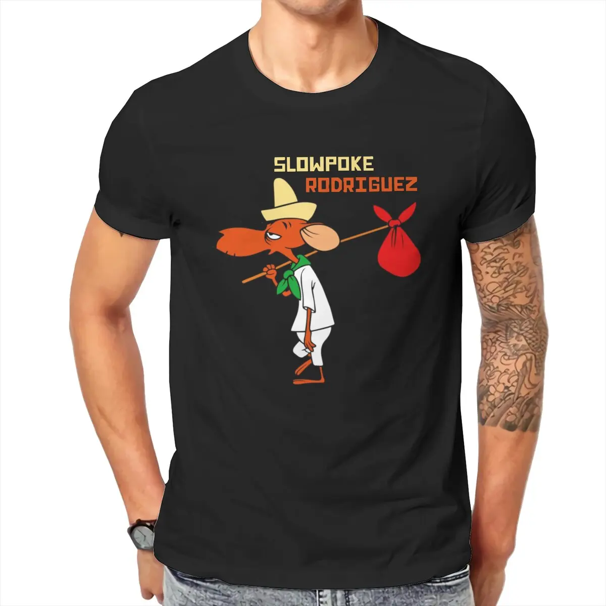 Slowpoke Rodriguez T Shirt Men 100% Cotton Novelty T-Shirt Round Neck Cartoon Speedy Gonzales Tee Shirt Short Sleeve Clothing