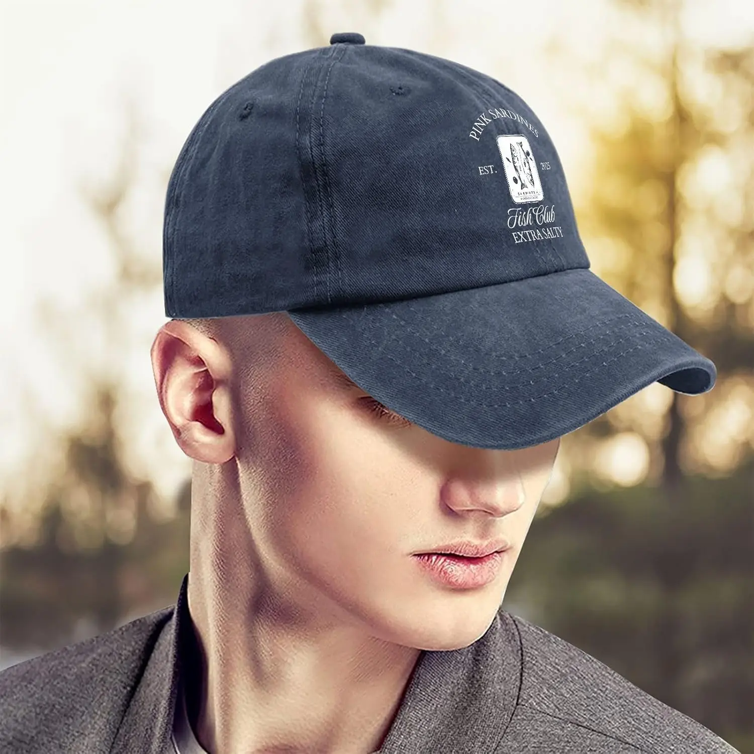 قبعات السمك الردينية للنساء قبعة بيسبول منخفضة الغسيل قبعة الجري الخفيفة