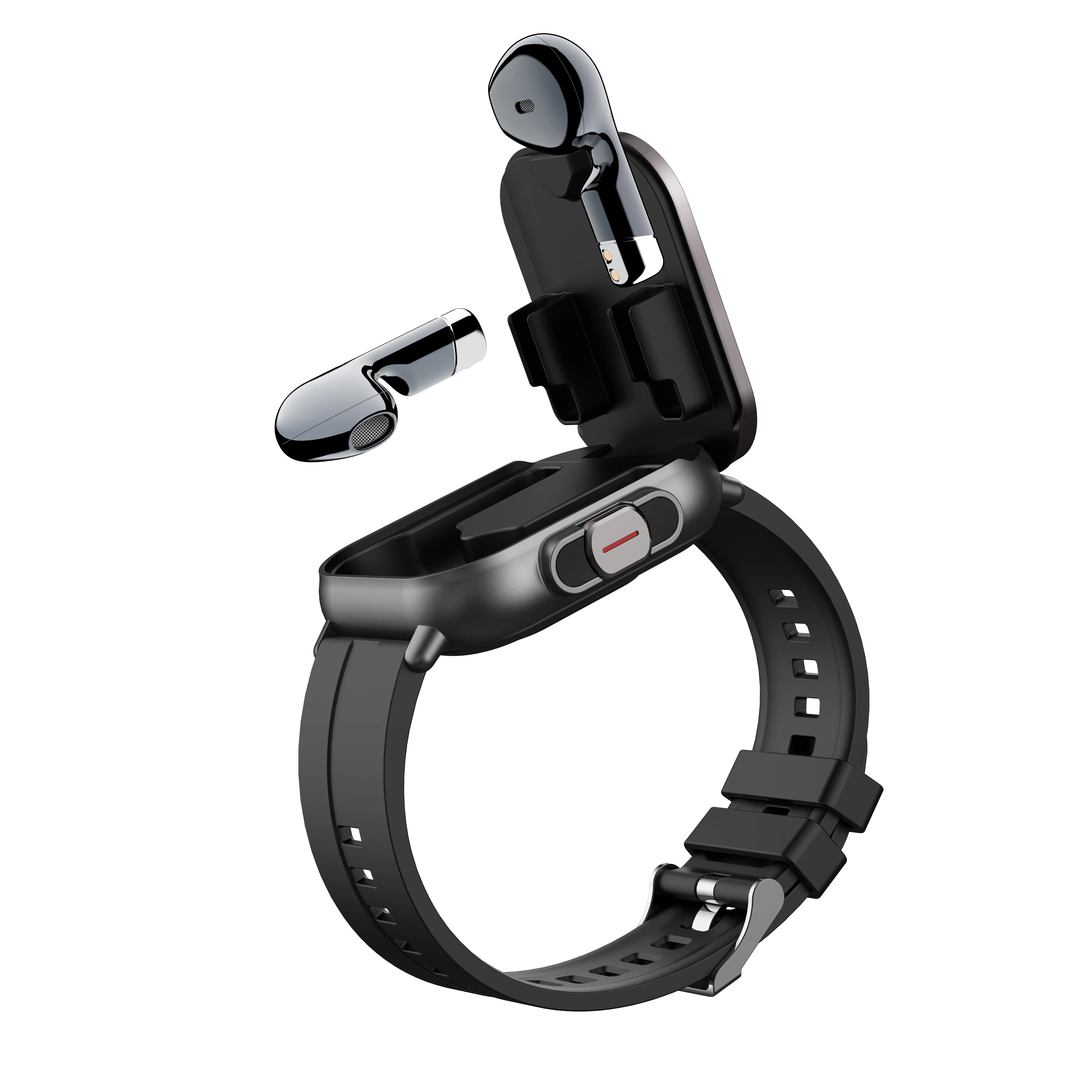 2-In-1 Smart Watch Wireless Headset TWS Earbuds OEM NFC HD Screen Health Monitoring Fitness Reminders Compatible I0S Android