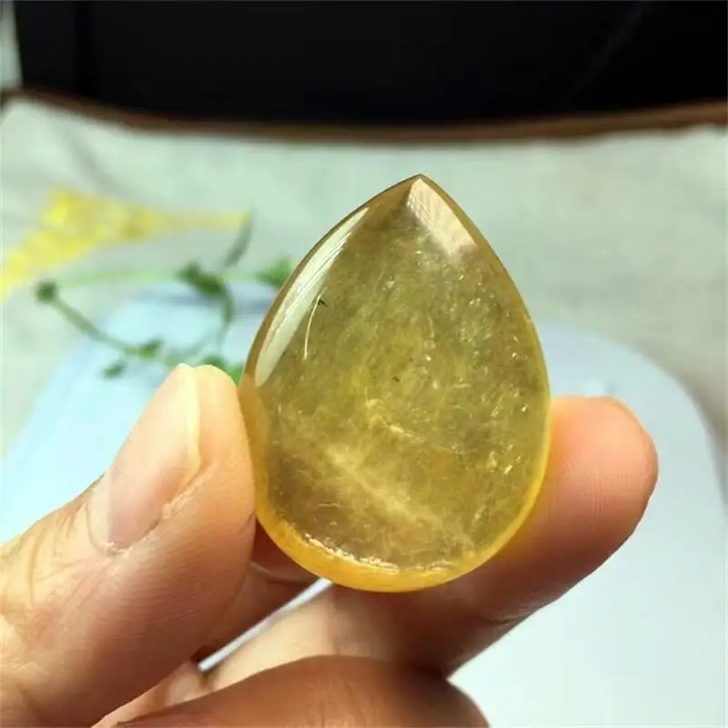 28 -36mm Natural Gold Lepidolite Teardrop Pendant Crystal Polishing Exquisite Girl Jewelry Healing Fengshui Stone Gift 1PCS