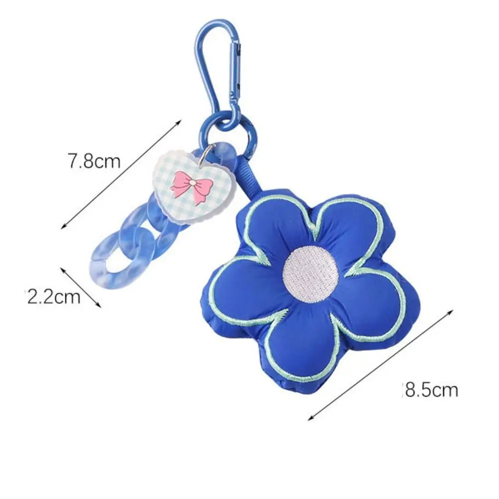 Pendant Headset Pendant Plush Key Buckle Fabric Flower Keychain Peach Heart Keyring Plant Shape Keyring Backpack Charms