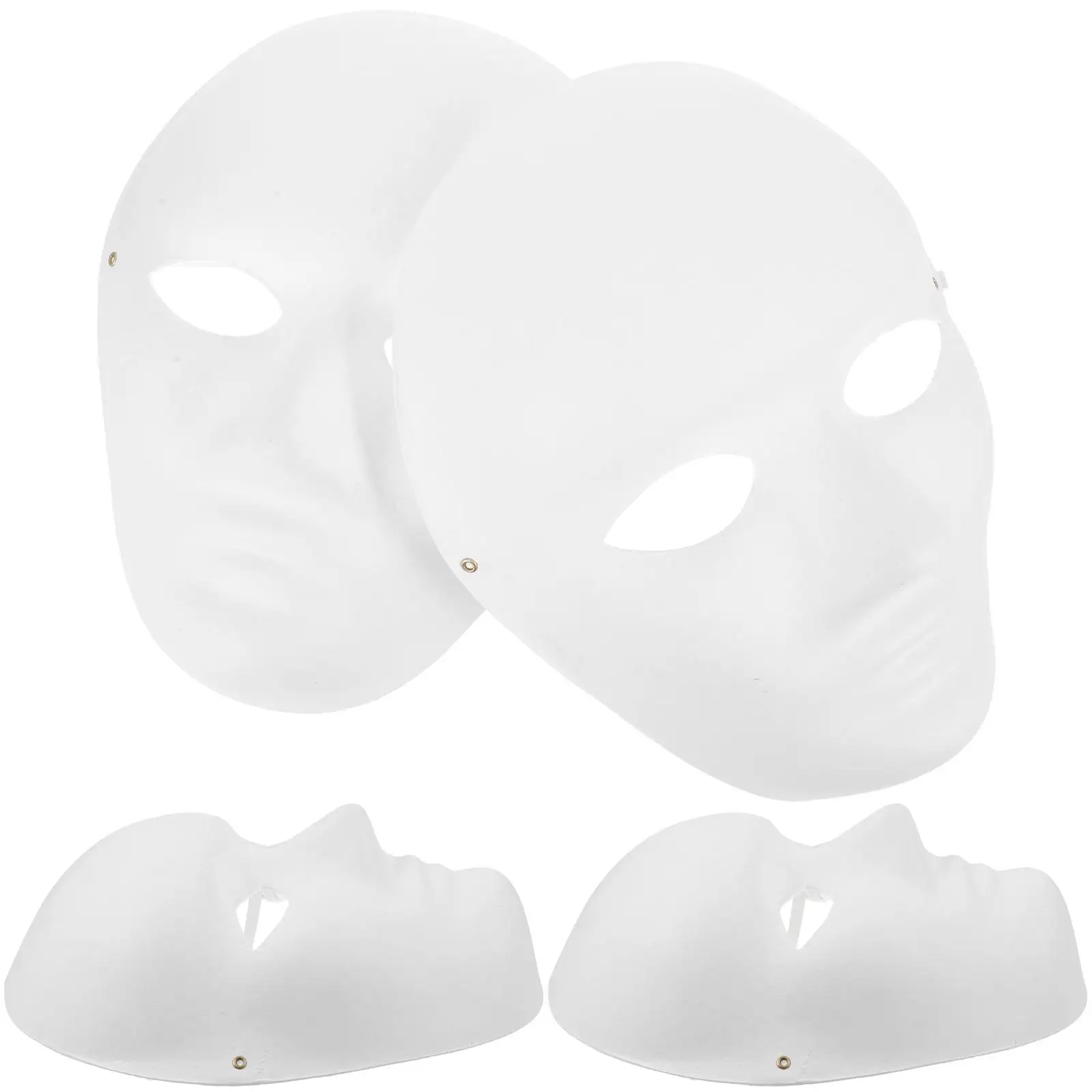 

4 Pcs Vintage Hand Painted Mask Man Halloween Full Pulp Cosplay Diy Masks for Party