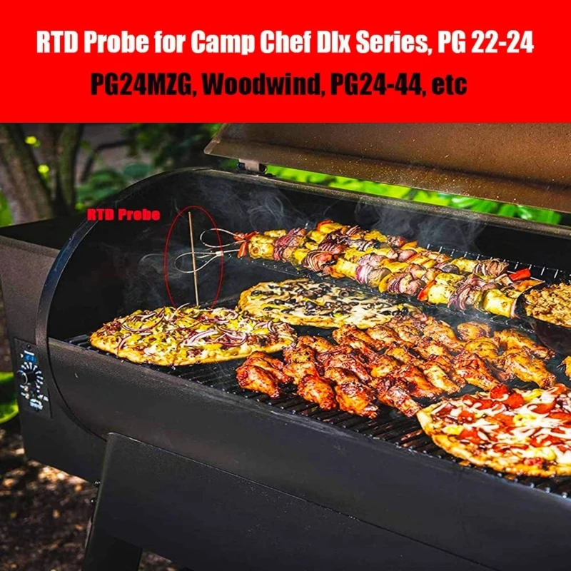 Precision-อุณหภูมิSensor RTD Probeสำหรับไม้เม็ดGrillsและผู้สูบบุหรี่สแตนเลสทนทานProbe 35.5 ซม.Dropship