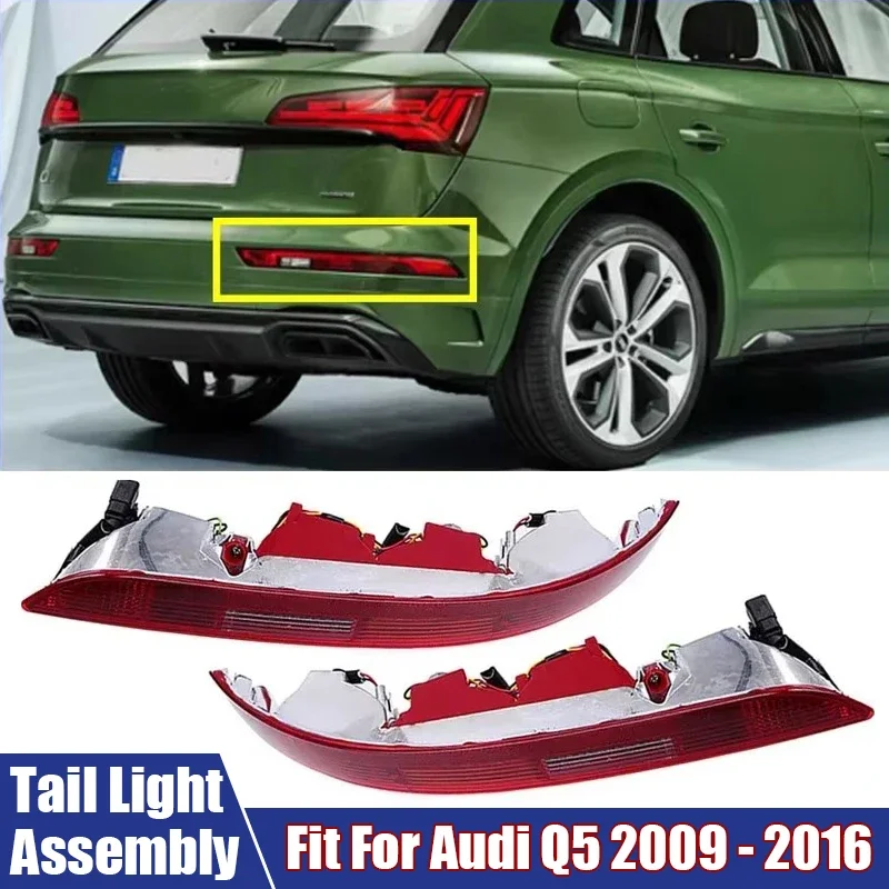 Car Rear Bumper Brake Light Tail Lamp Assembly Fit For Audi Q5 2009-2016 Car Accessories Turn Signal Light 8R0945096, 8R0945095