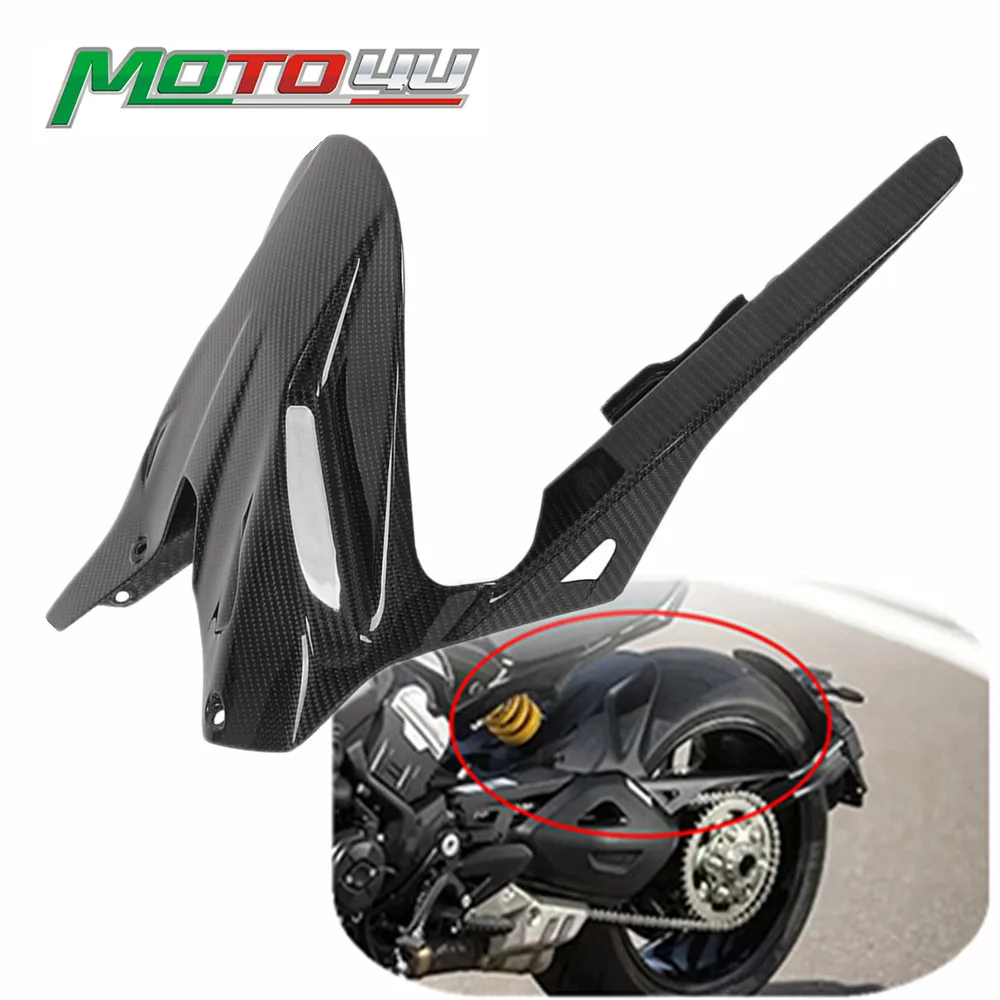 

For Ducati Diavel V4 2023 2023+ 100% Carbon Fiber Rear Hugger Tire Mud Guard Fairing Splash Mudguard Chain Guard Plain Weave