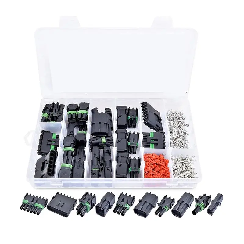 

Well 360Pcs Waterproof Automotive Electrical Connector 1/2/3/4/6 Male Female Pin Automotive Wire Connector Plug Kit 18-13AWG