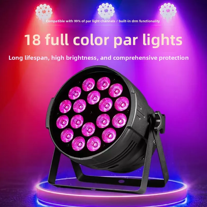 18個の10wシェイキングヘッド音声起動式4in1-paライト、ステージショー、ウェディングバーフラッシュ