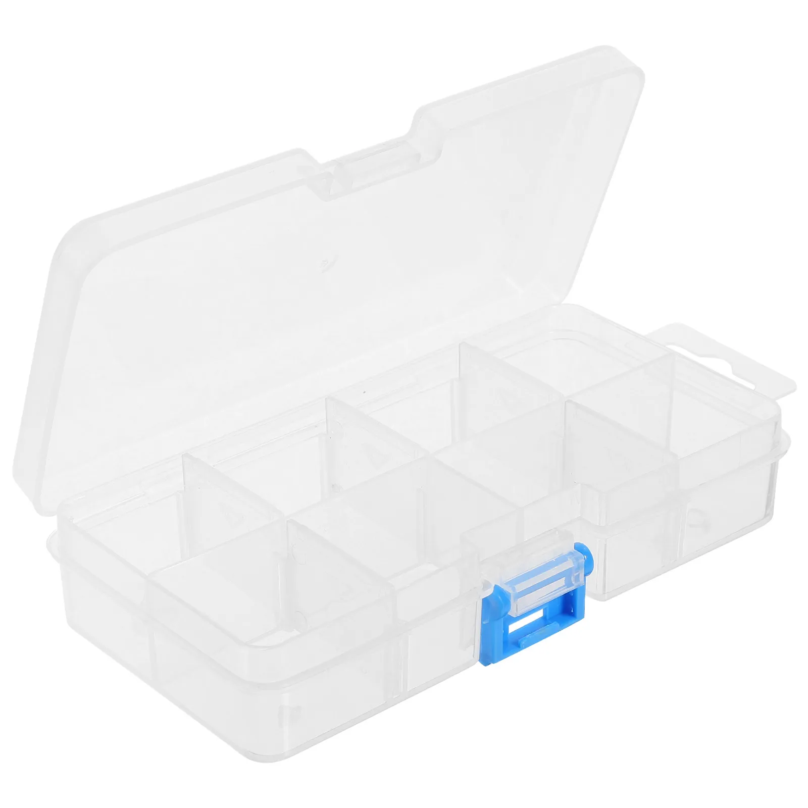 Transparent Jewelry Box Nail Tool Storage Box Dustproof Makeup Holder 8 Slots Desktop Organizer Case for Earrings Necklace
