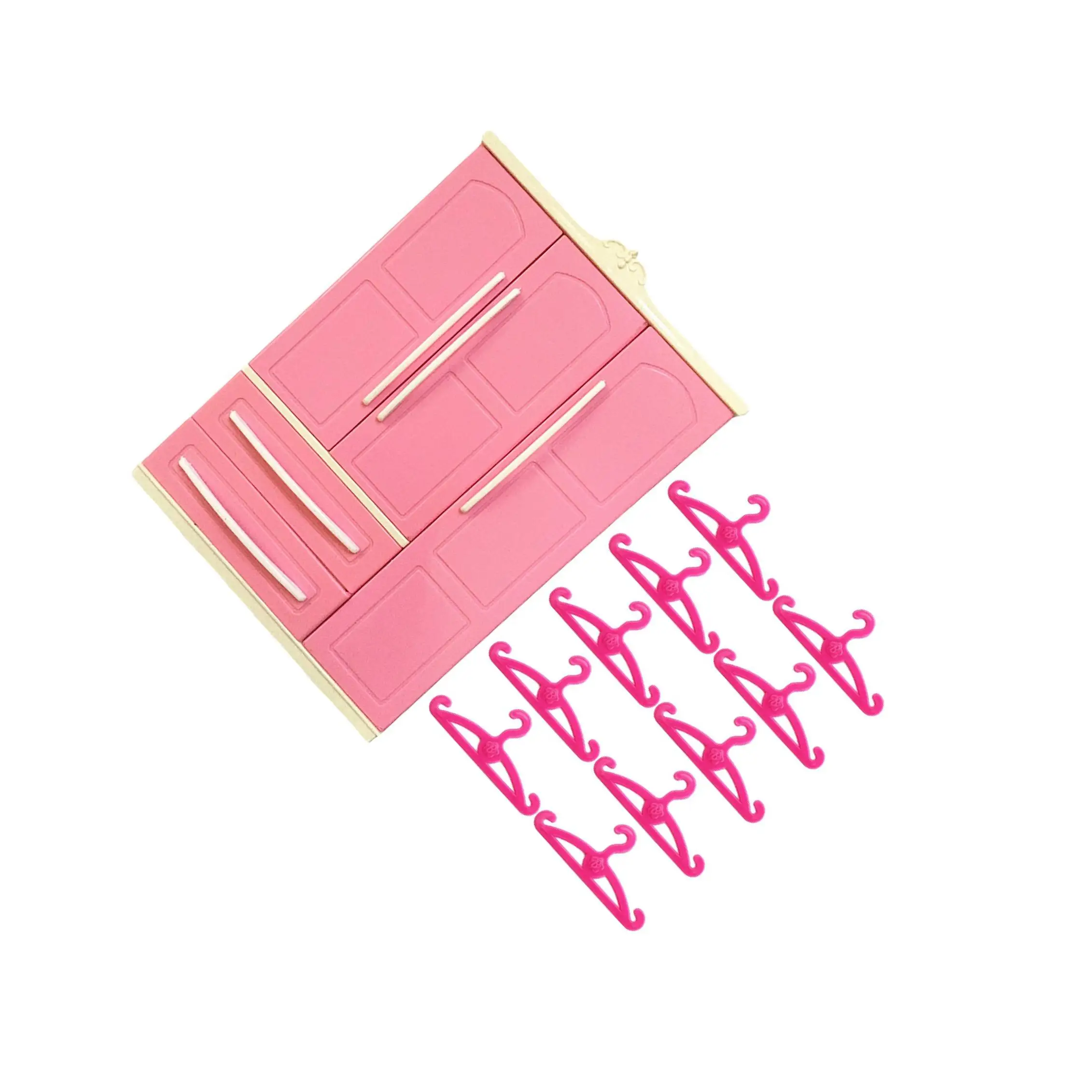 

Кукольный открывающийся шкаф Clt, аксессуары для кукольного домика, миниатюрная кукольная мебель с вешалкой в форме сердца