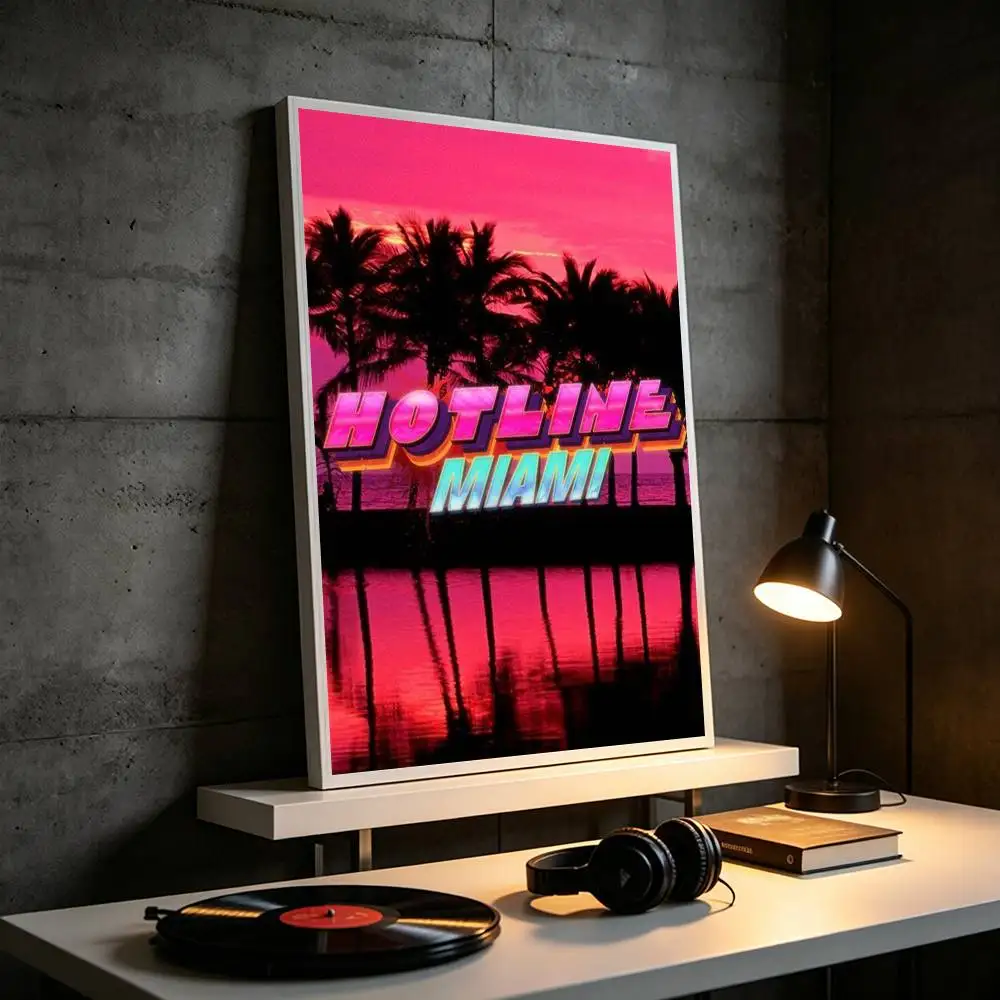 Hotline Miami Action Game  Poster High Quality Dorm Living Room Aesthetic Wall Decoration Painting Stickers Gift