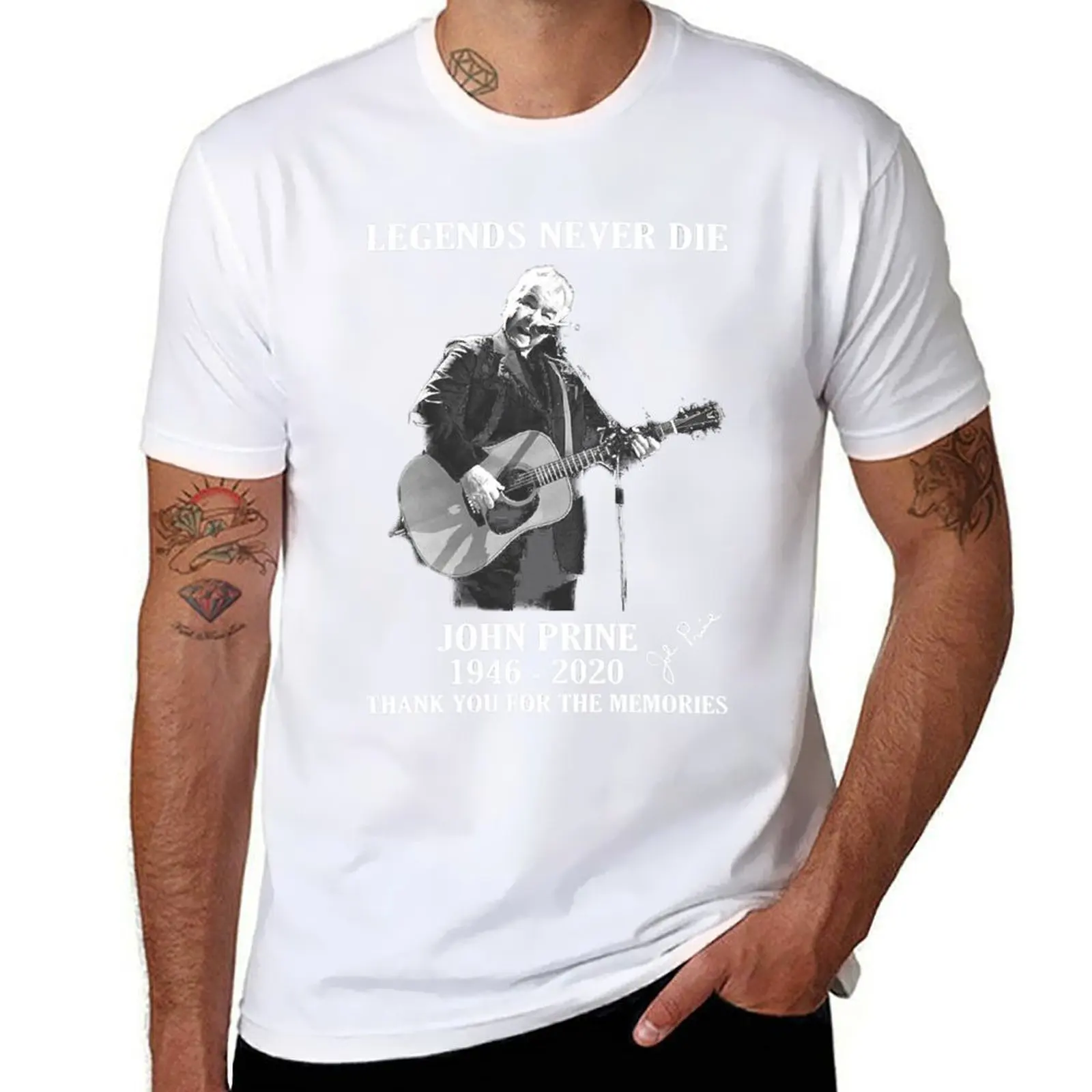 

Interest Delicate Music Seniority Exciting John Legends Never Die 1946 2020 Prine Signature Gift For T-Shirt