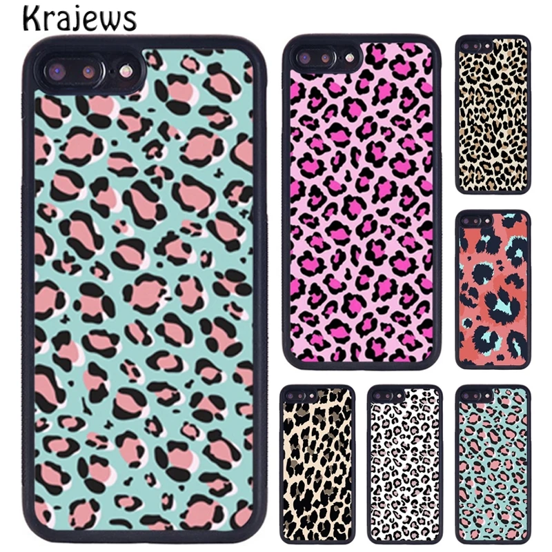 Krajews Colorful Leopard Texture Phone Case For iPhone 16 15 14 X XR XS 11 12 mini 13 Pro MAX Plus cover shell coque