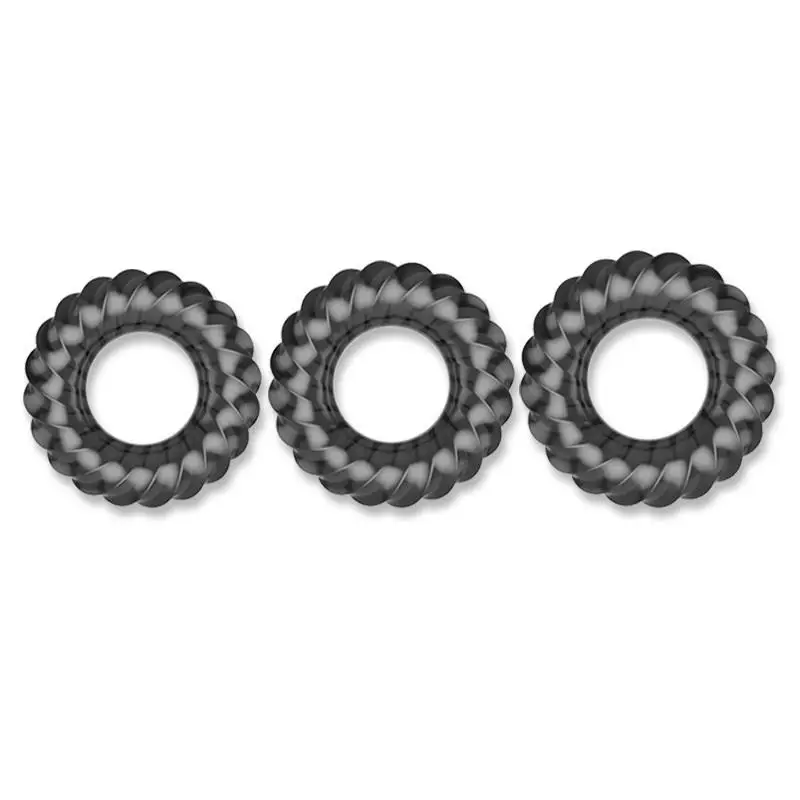 HOT3 Pcs Set Male TPE Penis Rings Delay Ejaculation Lasting Erection Sex Toys For Men Adults 18+