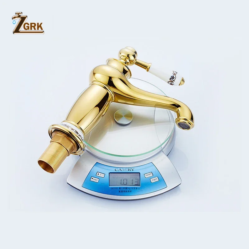 ZGRK Vintage Bathroom Faucet Brass Teapot Type Wash Basin Faucet Antique Copper Sink Basin Faucet Mixer Tap Hot and Cold