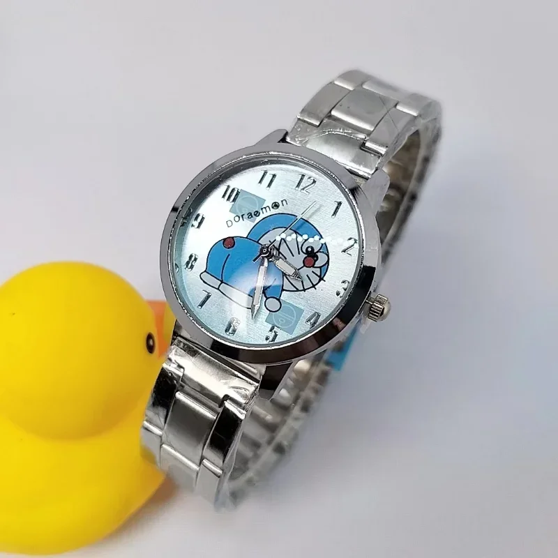 Anime Doraemon Gold Silver Watch Children\'s Boys Girls Watches Steel Students Adult Cartoon Quartz Watch Toys Kids Birthday Gift