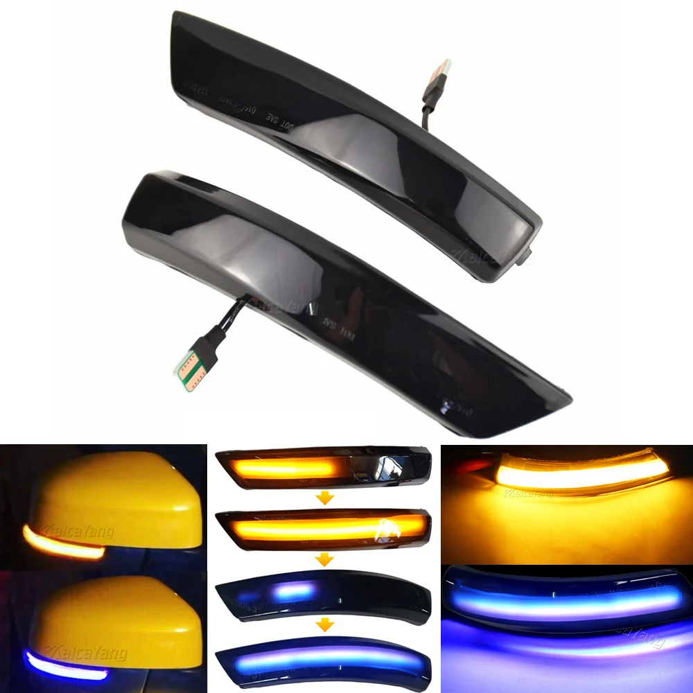 Black Dynamic Turn Signal Light LED Side Rearview Mirror Sequential Indicator Blinker Lamp For Ford Focus 2 3 Mk2 Mk3 Mondeo Mk4