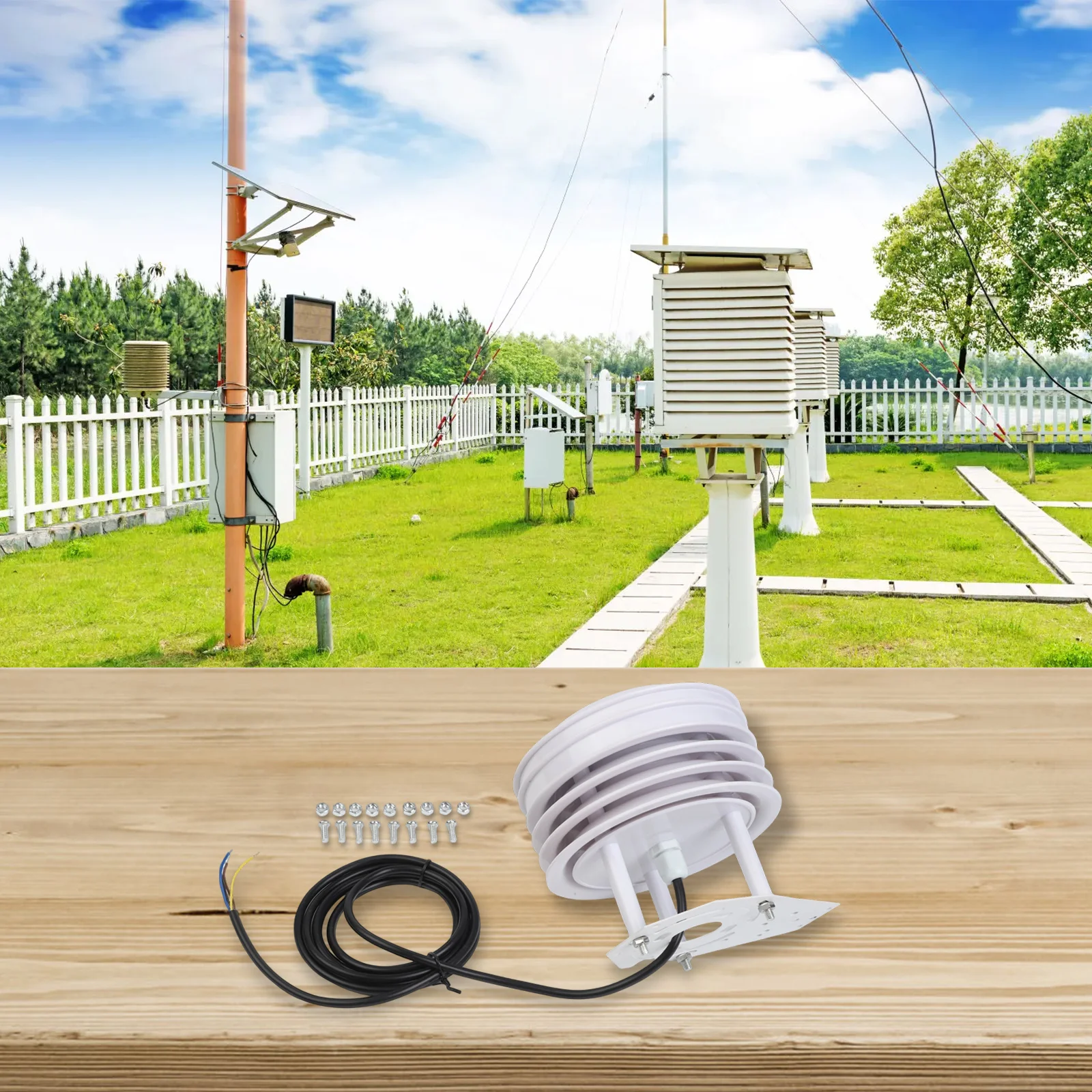 Weather Station Shutter Box ABS Cover Ensures Sensor Stability by Shielding Against For Solar Radiation and Dust