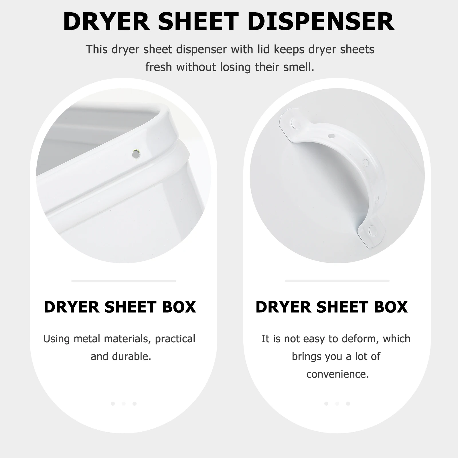 

Dryer Sheet Holder Metal Storage Box Laundry Room Container Organizer Dispenser Storage Bin Laundry Room Organization Sturdy