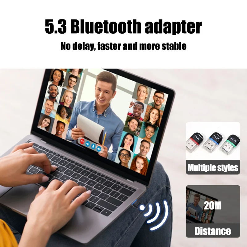 Mini Wireless USB Bluetooth 5.3/5.1 Dongle Adapter for Car PC Speaker Wireless Mouse Keyboard Music Audio Receiver Transmitter