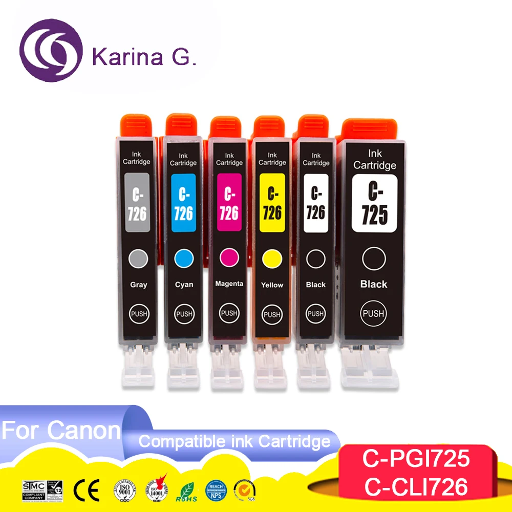 

Совместимый картридж для Canon PGI725 CLI726 PGI-725 CLI-726, костюм для Canon PIXMA MG6170/MG6270/MG8170/MG8270 и т. д.