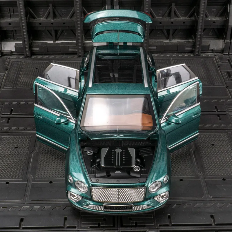 1:24 coleção de ornamentos de modelo de carro de luxo em liga Bentley, portas e capô do motor, porta-malas pode ser aberto para brinquedos infantis