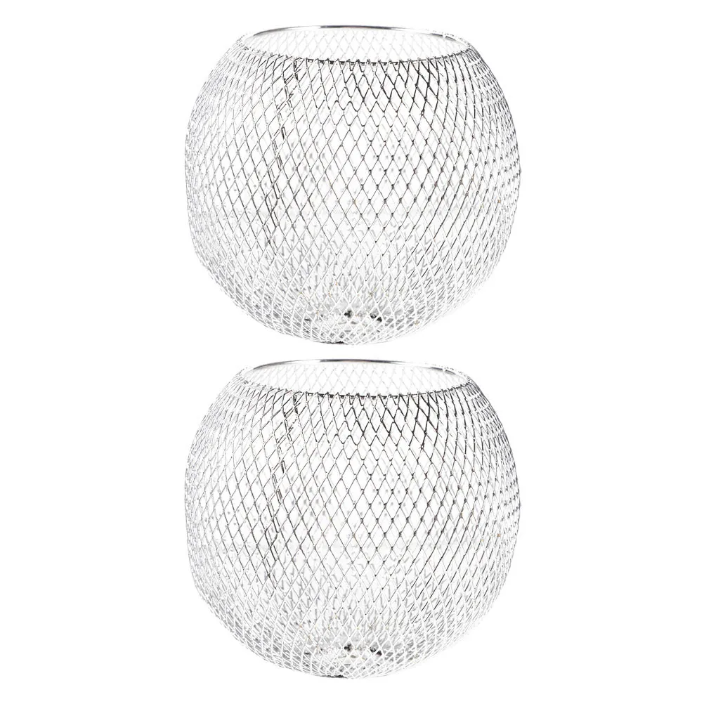 

2Pcs Handwoven Iron Wire Ceiling Light Shade Decorative Cage Lampshade Frame Pendant Lamp Cover for Living Room Bedroom Dining