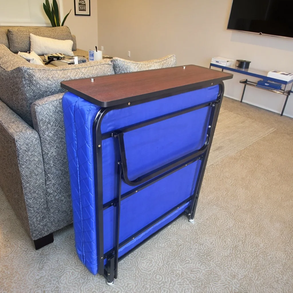 الشركة المصنعة رائجة البيع عالية الجودة للمنزل شقة غرفة الضيوف غرفة نوم سرير معدني محمول قابل للطي مع مرتبة #4