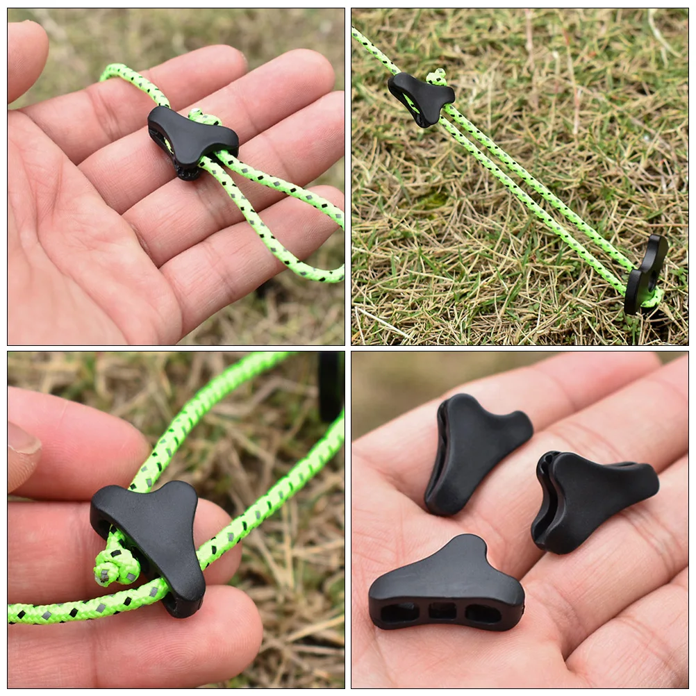 

50Pcs Tent Rope Adjusters Durable Plastic Cord Buckle Tight Grip Outdoor Camping Supplies Wind Rope Buckle Fastener for Sleeping