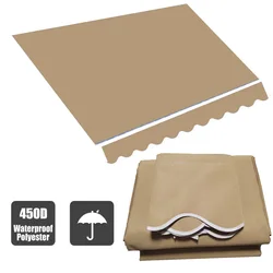 Brezentowa markiza zastępcza 300gsm, tkanina zastępcza, Khaki, na Patio, na świeżym powietrzu, pokrywa okna, ogród, taras, parasol przeciwsłoneczny, baldachim, tkanina wodoodporna