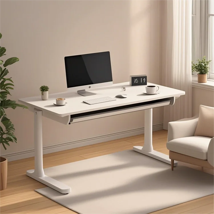 

Electric Height Adjustable Office Desk with Bookshelf and Storage Manual Standing Desk Frame Sit Stand Desk for Home or Work