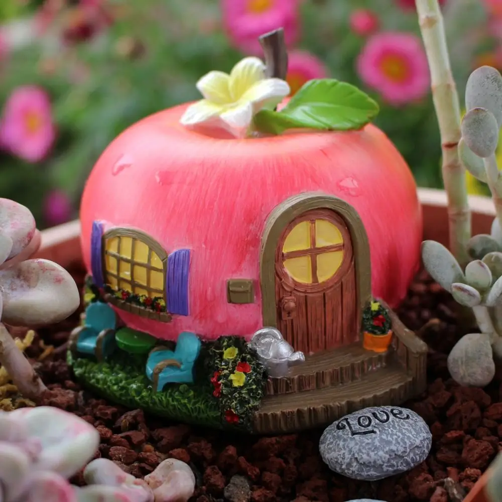 Simulation Apple House Ornaments Resin Apple Craft Decoration Garden Courtyard Apple Decoration Garden Accessories