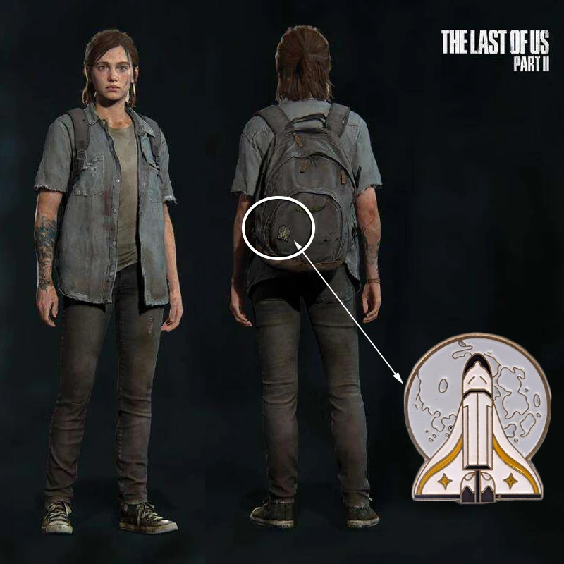 The Last Of Us Part 2 Ellie Backpack Pins Brooch Shield Wings Tlou Rocket Spaceship Badge Brooches For Fans Game Jewelry Gifts