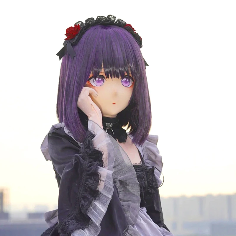 

(MEO0134) Customize Handmade Full Head Lockable Crossdress Male to Female Japanese Cartoon Anime Game Character Kigurumi Mask