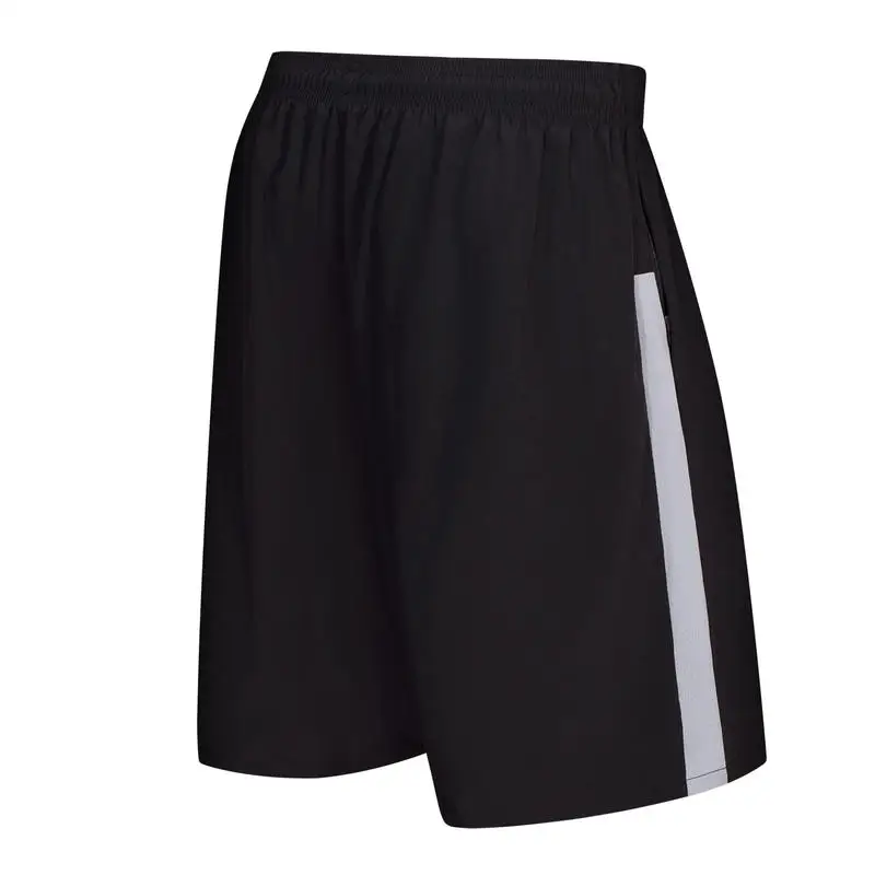 Summer Adult Casual Sports Shorts with Side Panels Tat Elastic Running Shorts Workout Outside Hiking Black Sportswear Shorts