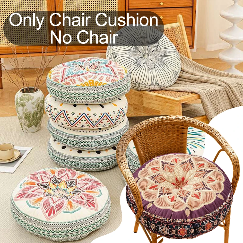 

Round Cushions Ethnic Style Floor Pillow Multifunctional Tatami Mat Decorative Throw Pillow for Home Living Room Sofa Chair Pads