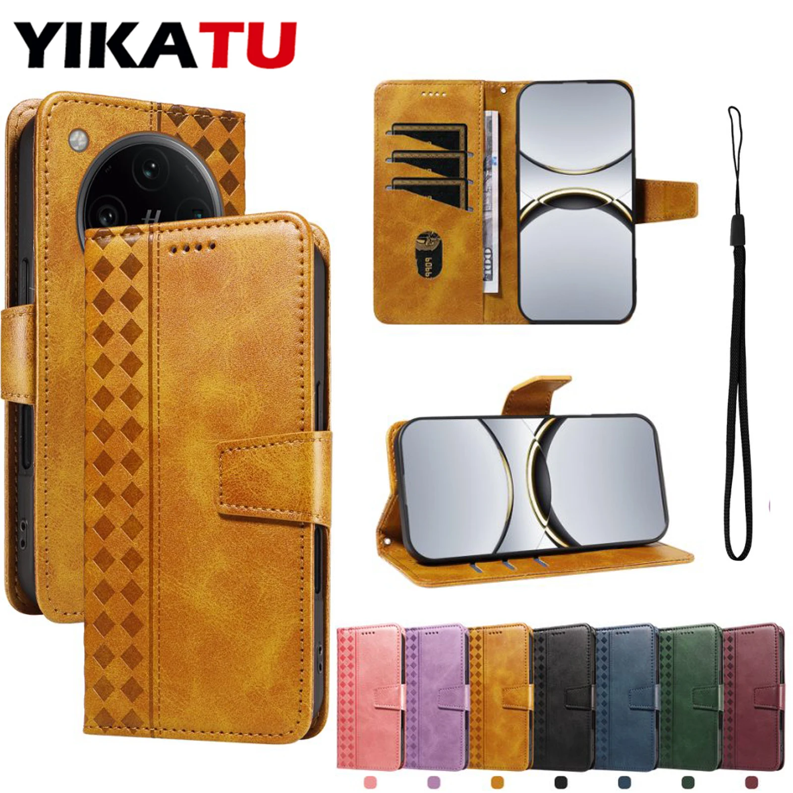 

Flip Card Slot Wallet With Kickstand Leather Case For OPPO K12X 5G Find X8 Pro F25 F23 A5 2020 A3X A3S A3 4G A2X A2 A1i A1 Cover