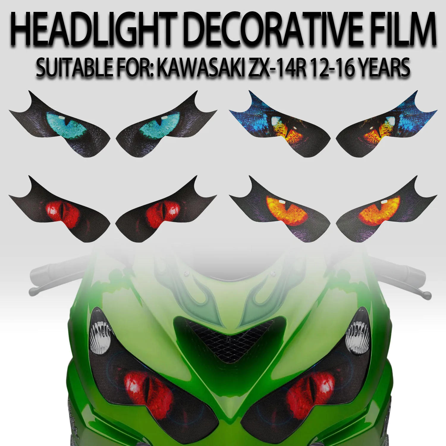 

Для Kawasaki ZX-14R 12-16 защитная наклейка на переднюю лампу, декоративная пленка для фар