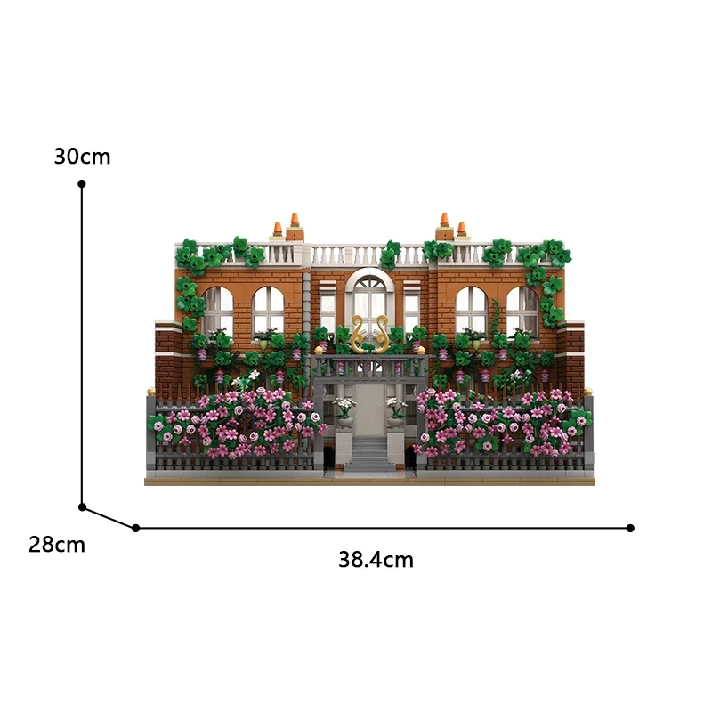 MOC-منازل عائلية لبنات البناء ، ألعاب الطوب ، حديقة ، فيلا ، عرض الشارع ، MOC-111690 ، نموذج ، هدايا عيد الميلاد ، بنية المدينة ، الطوب