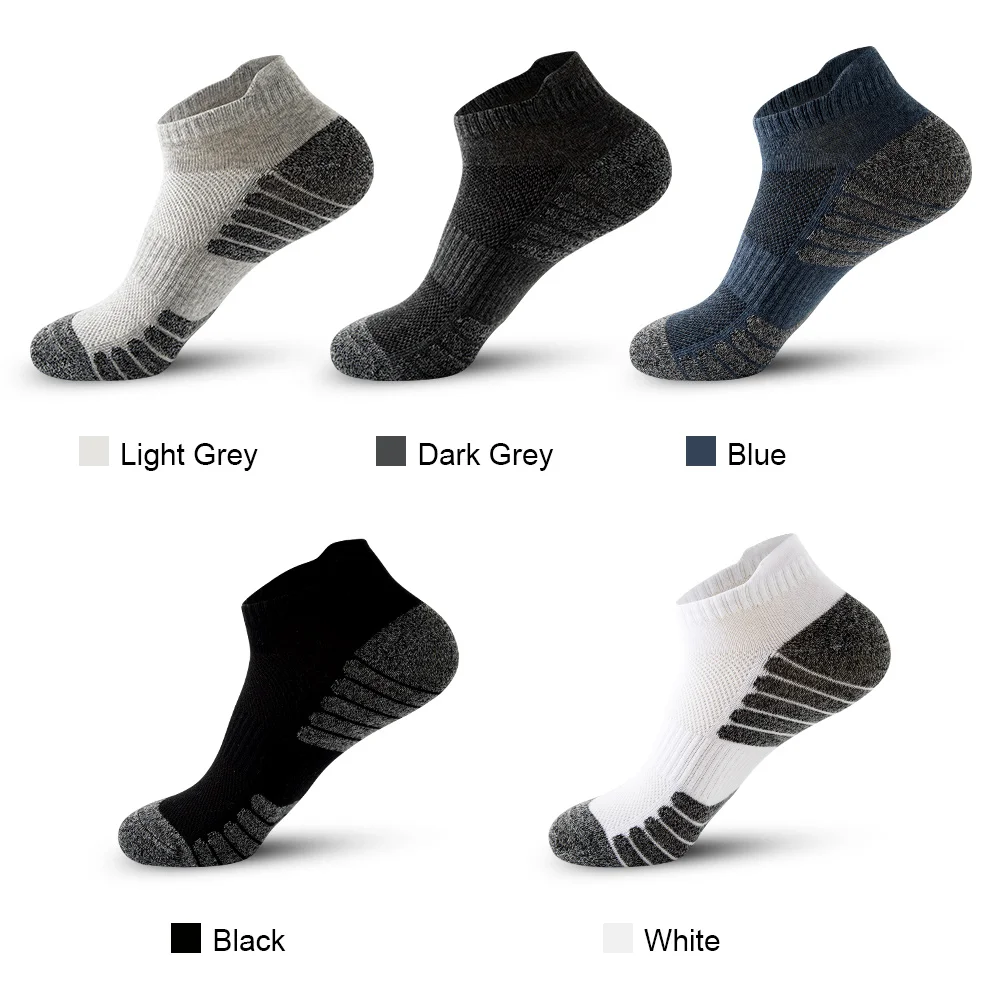 Ankle Athletic Running Socks Low Cut Sports Socks Breathable Cushioned Tab Socks for Men Women 5 Pairs/Lot Socks