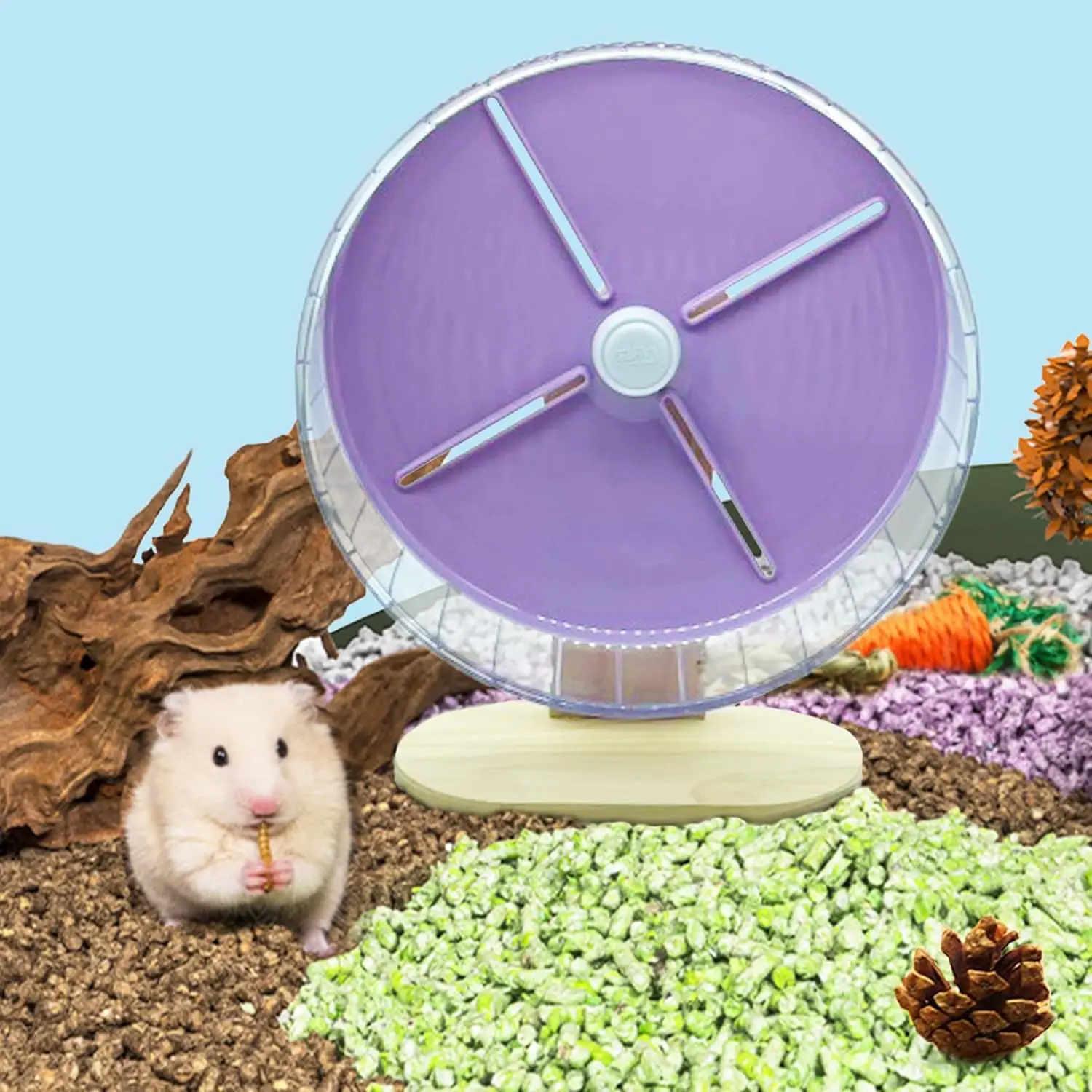 عجلة الهامستر الصامتة، 10.2 بوصة عجلة الجري الهامستر السورية الهادئة المضادة للانزلاق وحامل قابل للتعديل لجروع الجربوز