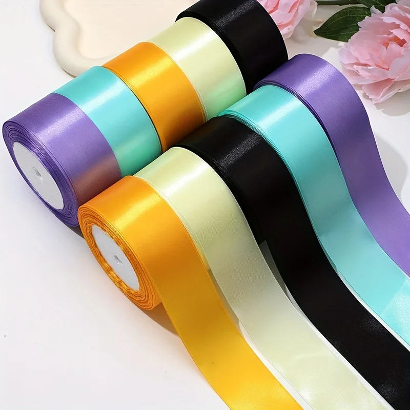 5 Rolls of 4cm Deluxe Silk Ribbon For Birthday Parties All DIY Decorating Needs Durable and Versatile For Every Celebration