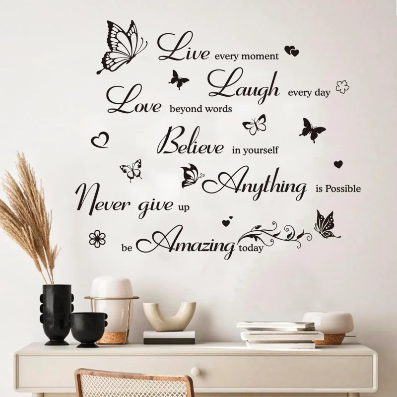 แรงบันดาลใจ Wall Decals คําคมสติ๊กเกอร์ติดผนังสร้างแรงบันดาลใจ Wall Art บวก Word ตกแต่งห้องนอนห้องนั่งเล่น