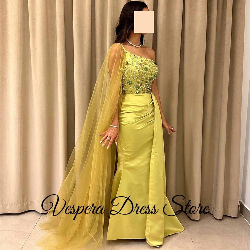 فستان سهرة مطرز بالكريستال اللامع حسب الطلب فساتين رسمية لحفلات العودة للوطن بكتف واحد رائعة لحفلات واتو