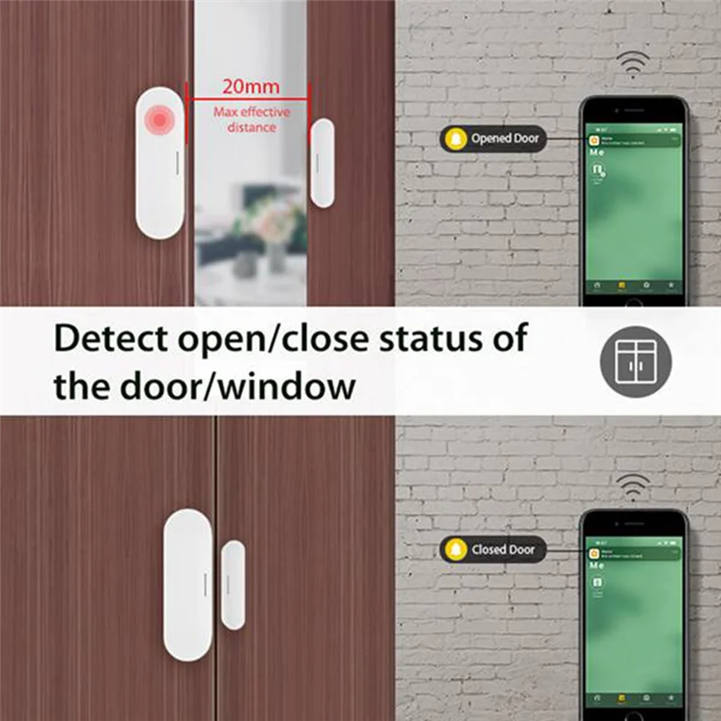 BNVN-Door Window Anti-Theft Sensor Smart Home Wireless Detector Work Withhomekit Alexa Google Home