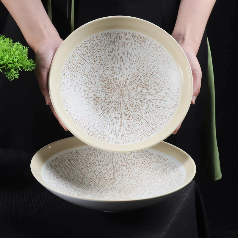 

Ретро грубая керамическая миска Ресторанная миска для супа Салатница Миски для макарон Десертные миски Сервировочные миски Молекулярная кухня Посуда