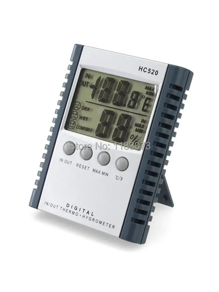 LCD Digital IN-OUTDOOR Temperature Humidity Thermometer & Hygrometer Meter + 1m External Probe Sensor Brand New HC520