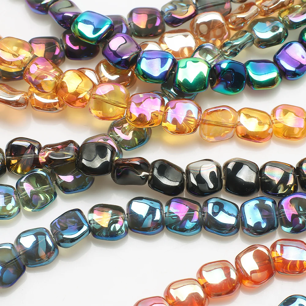 12 mm, 20 Stück, österreichische Kristallperlen, unregelmäßig, quadratisch, glattes Glas, lose Perlen für Schmuck, Armbänder, DIY, Ohrringe, Basteln, Geschenke