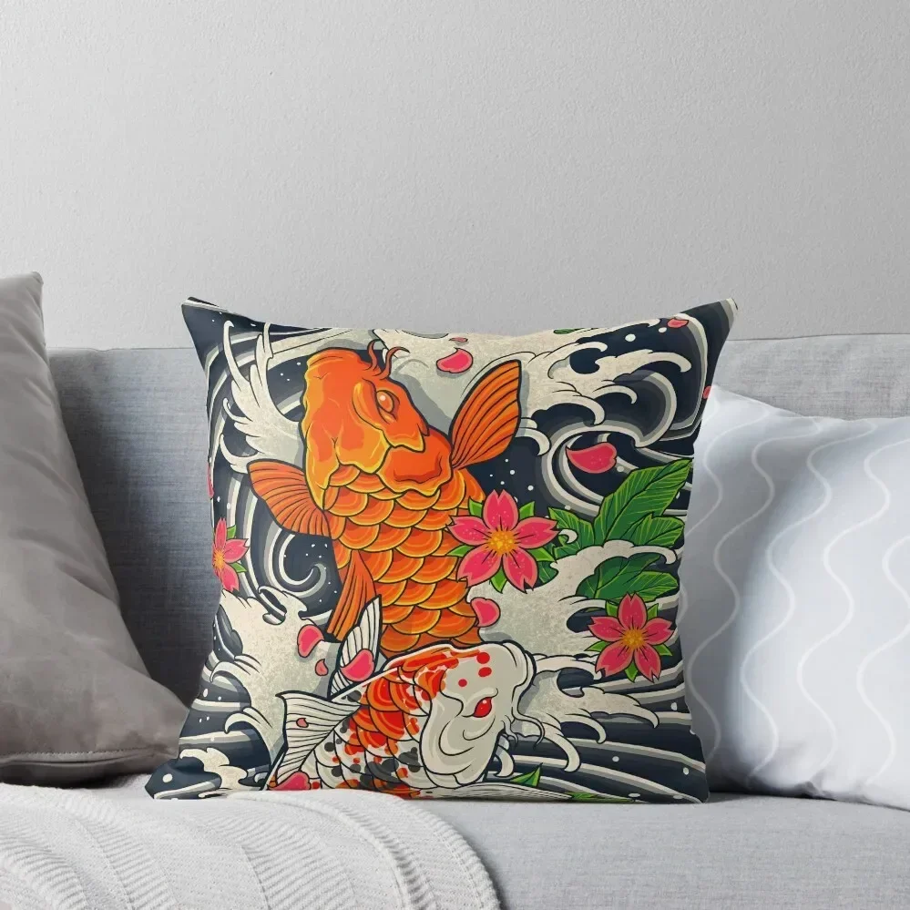 

Koi Fish Pond Throw Pillow Decorative Cushion Cover christmas pillowcases pillow